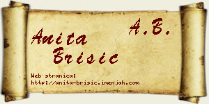 Anita Brisić vizit kartica